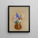 Bouquet of flowers in a brown clay vase - Odilon Redon — framed artwork on a wall