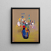 Flowers on Gray Background - Odilon Redon — framed artwork on a wall
