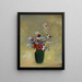 a large green vase with mixed flowers - Odilon Redon — framed artwork on a wall