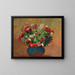 Poppies and Carnations in a Blue Vase - Odilon Redon — framed artwork on a wall
