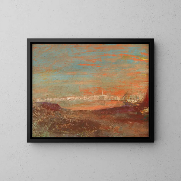 Italian landscape - Odilon Redon — framed artwork on a wall