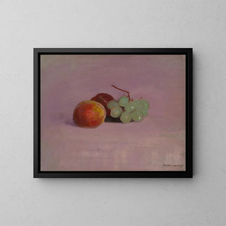Still life with fruits - Odilon Redon — framed artwork on a wall