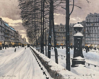 a Paris boulevard under the snow - Odo Dobrowolski — artwork view