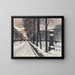 a Paris boulevard under the snow - Odo Dobrowolski — framed artwork on a wall