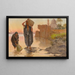 View of Two Water Carriers Near a Mosque - Odoardo Toscani — framed artwork on a wall