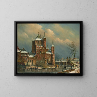 The door of Amsterdam in Haarlem - Oene Romkes de Jongh — framed artwork on a wall