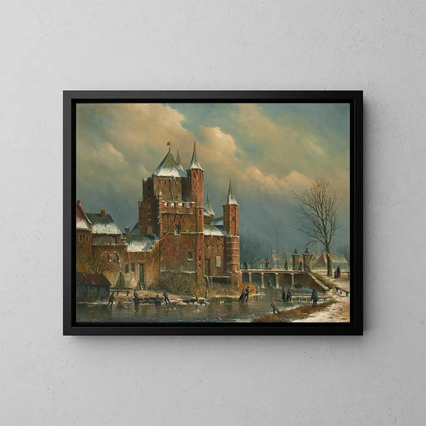 The door of Amsterdam in Haarlem - Oene Romkes de Jongh — framed artwork on a wall