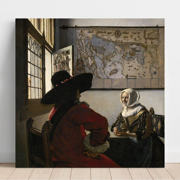 Reproduction of the painting Officer and girl laughing - Johannes Vermeer