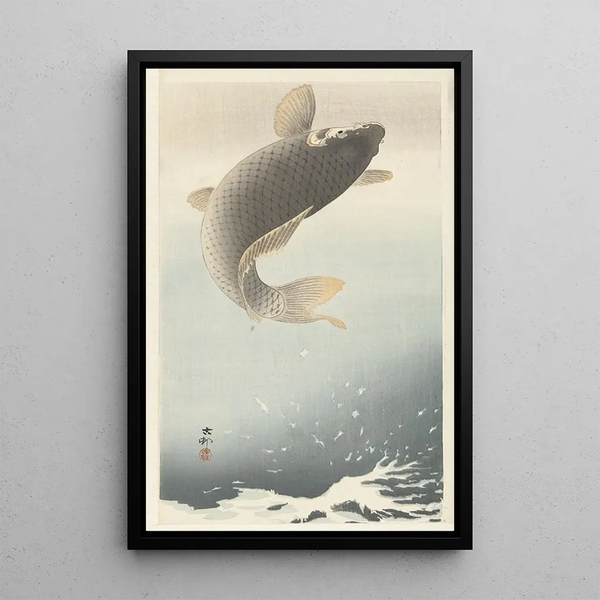 Carp - Ohara Koson — framed artwork on a wall