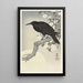 Crow under the full moon - Ohara Koson — framed artwork on a wall