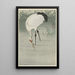 Crane fishing in shallow water - Ohara Koson — framed artwork on a wall