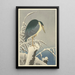 Heron in the Snow - Ohara Koson — framed artwork on a wall