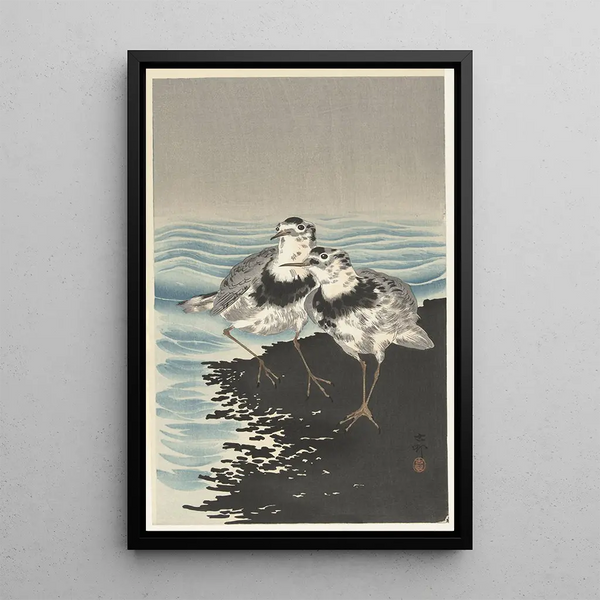 Bécasseaux maubèches - Ohara Koson — framed artwork on a wall