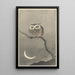 Owl on a bare tree branch - Ohara Koson — framed artwork on a wall