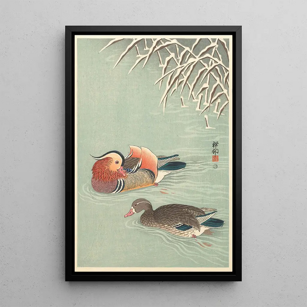 Mandarin Ducks - Ohara Koson — framed artwork on a wall
