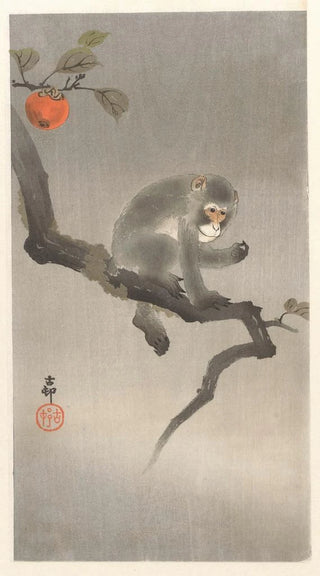 Ohara Koson - Monkey in kaki tree.webp