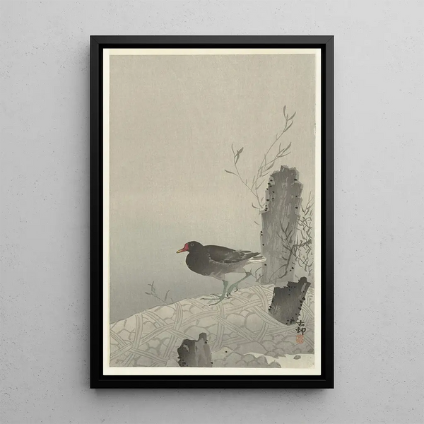 Waterhen Painting - Ohara Koson — framed artwork on a wall