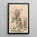 Sparrow on a magnolia branch in bloom - Ohara Koson — framed artwork on a wall