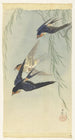 Three birds in full flight - Ohara Koson — artwork view