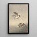 Sparrow with Young - Ohara Koson — framed artwork on a wall