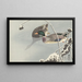 Two mallards near a snow-covered lotus - Ohara Koson — framed artwork on a wall