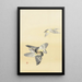 Two fighting birds - Ohara Koson — framed artwork on a wall
