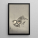 Two Monkeys Playing - Ohara Koson — framed artwork on a wall