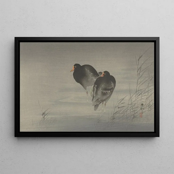 Two waterfowl - Ohara Koson — framed artwork on a wall