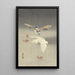 Two Pigeons with Falling Ginkgo Leaves - Ohara Koson — framed artwork on a wall