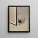 Chat observant une araignée - Oide Tōkō — framed artwork on a wall