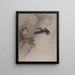 a painting of a swallow in the rain - Okada Baison — framed artwork on a wall