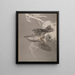 Falcon holding a small bird - Okada Baison — framed artwork on a wall