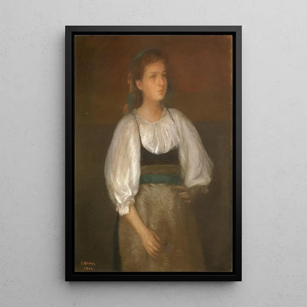Young Italian Girl - Okada Saburōsuke — framed artwork on a wall