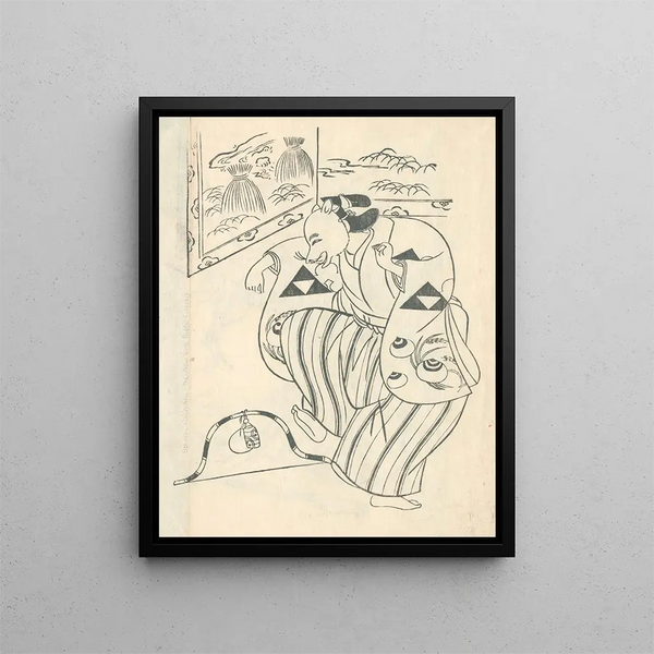 Yakusha ezukushi Pl12 - Okumura Masanobu — framed artwork on a wall