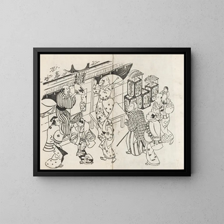 Yakusha ezukushi Pl1 - Okumura Masanobu — framed artwork on a wall