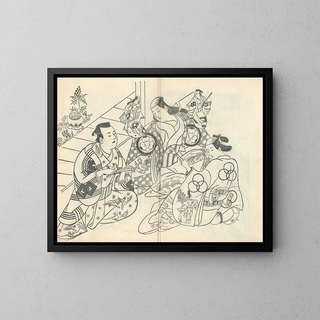 Yakusha ezukushi Pl3 - Okumura Masanobu — framed artwork on a wall