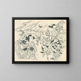 Yakusha ezukushi Pl5 - Okumura Masanobu — framed artwork on a wall