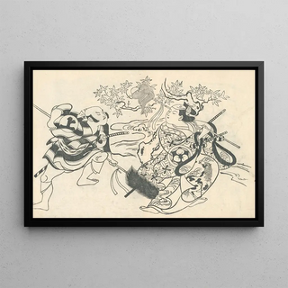 Yakusha ezukushi Pl8 - Okumura Masanobu — framed artwork on a wall