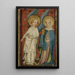 L'Ange et Marie-Madeleine au sépulcre - Old master of the wardrobe doors of Aix-la-Chapelle — framed artwork on a wall