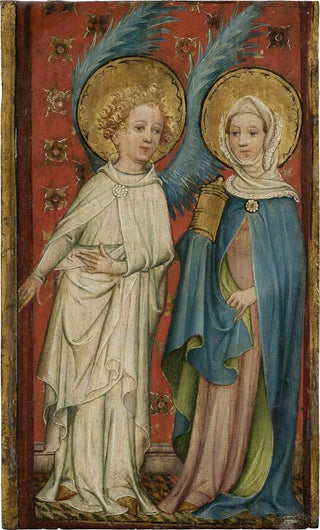 Older Master of the Aachen Wardrobe Doors - The Angel and Mary Magdalene at the Sepulchre.webp