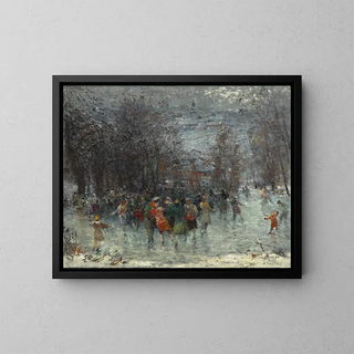 Les Patineurs - Oldřich Blažek — framed artwork on a wall