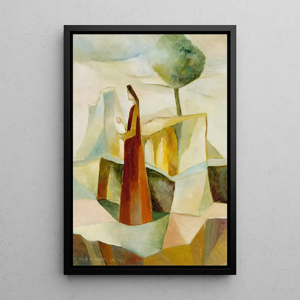 Marie and the Child Jesus - Ole Kandelin — framed artwork on a wall