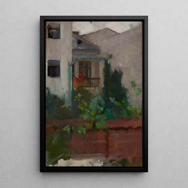 Architectural landscape painting - Olga Boznańska — framed artwork on a wall