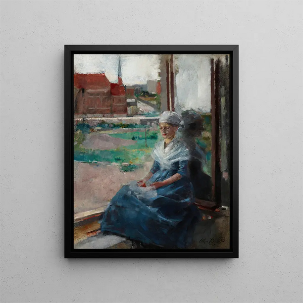 Woman Breton - Olga Boznańska — framed artwork on a wall