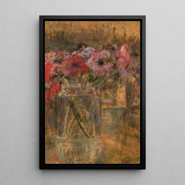 Flowers: Anemones - Olga Boznańska — framed artwork on a wall