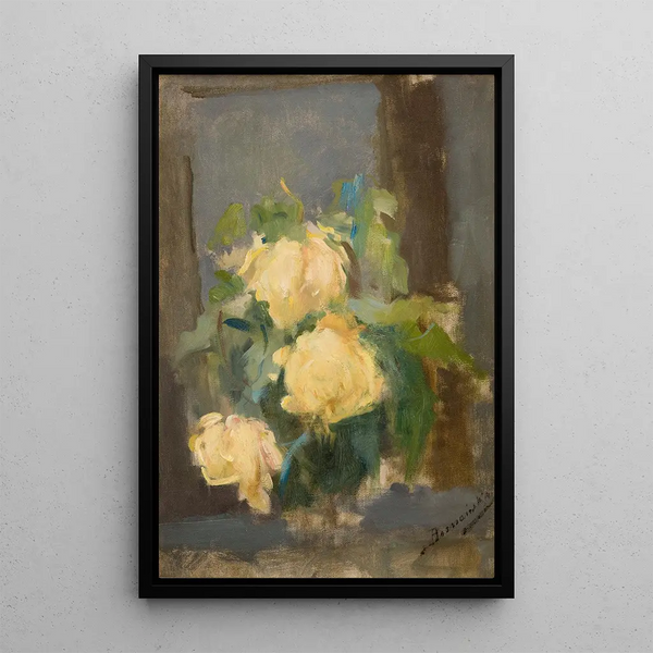 Golden Roses Painting - Olga Boznańska — framed artwork on a wall