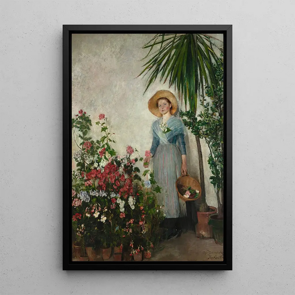 In the Orangery - Olga Boznańska — framed artwork on a wall