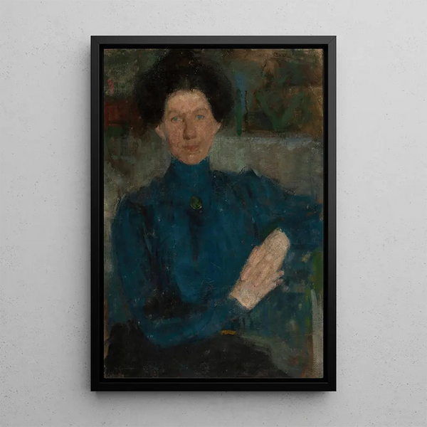 Portrait Painting of Maria Koniewska-Kalinowska 1875-1968 painter - Olga Boznańska — framed artwork on a wall