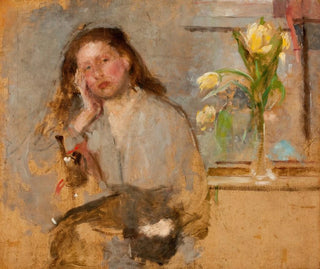 Sketch of a young girl's portrait - Olga Boznańska — artwork view