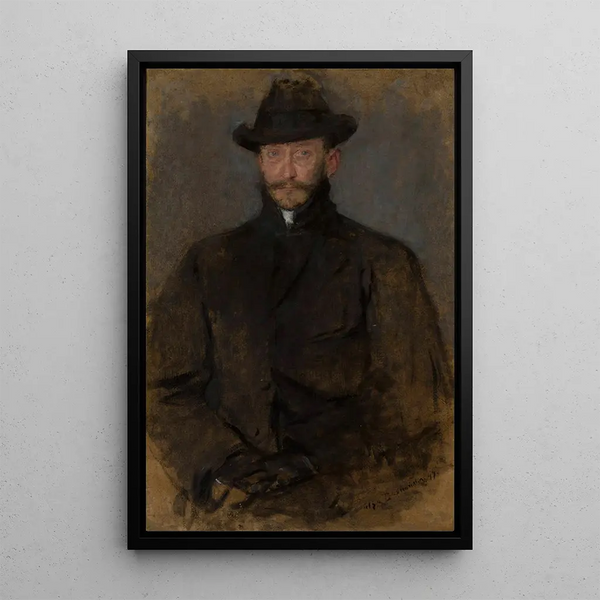 Portrait Painting of Antoni Kamieski 1860-1933 painter - Olga Boznańska — framed artwork on a wall